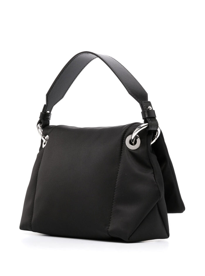 Black Small Pillow Bag With Logo Polyamide Woman Crossbody
