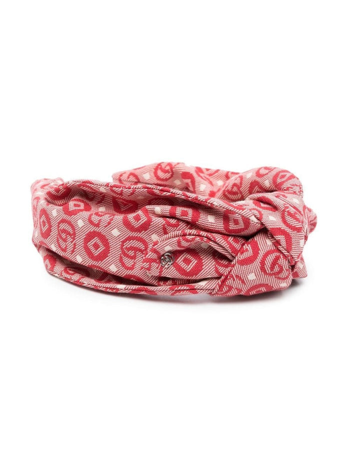 Pink Childrens Headband With Double G Logo All-Over Cotton Girl Polyester Hair Accessories