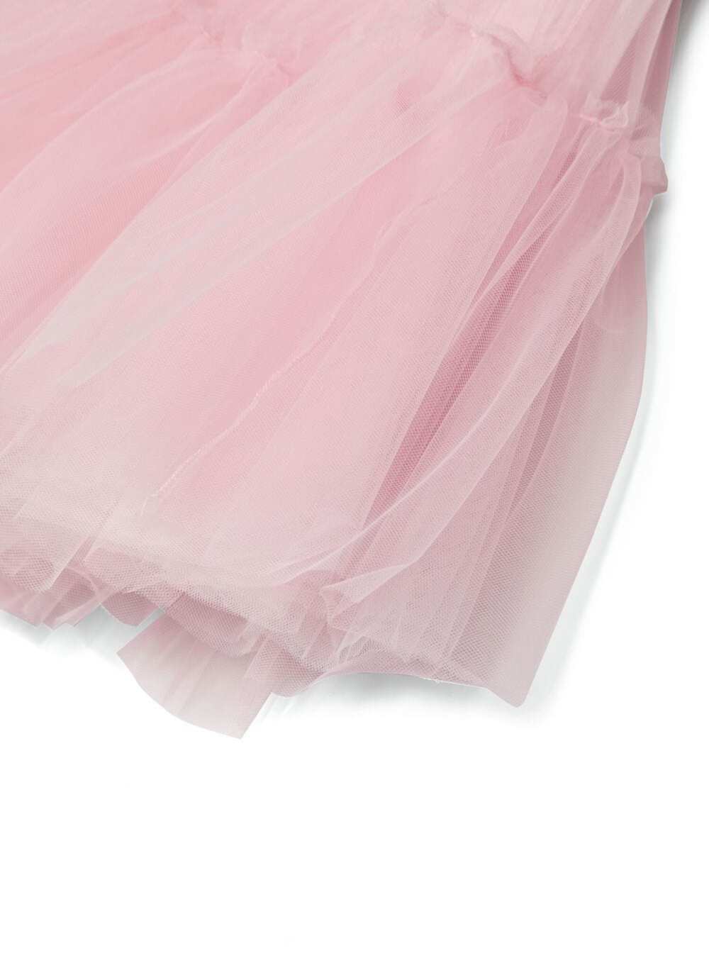 Pink Mini-Skirt With Branded Elastic Waistband Tulle Girl Poliammide