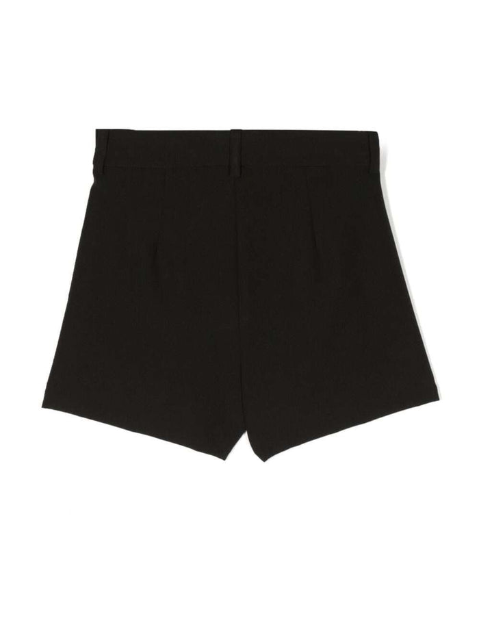 Black Bermuda Shorts With Pences And Logo Detail Stretch Fabric Girl Polyester Elastan