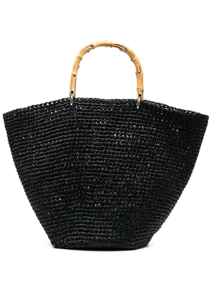 Raffia Shopper Black Rafia Tote Bags