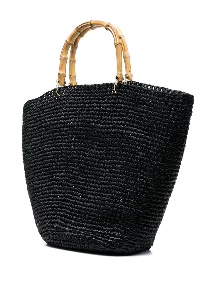 Raffia Shopper Black Rafia Tote Bags