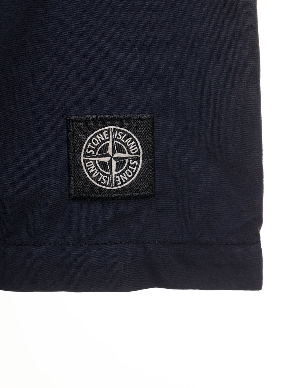 Stone Island Kids Boys Blue Nylon Shorts With Logo Blu Polyamide And Bermuda