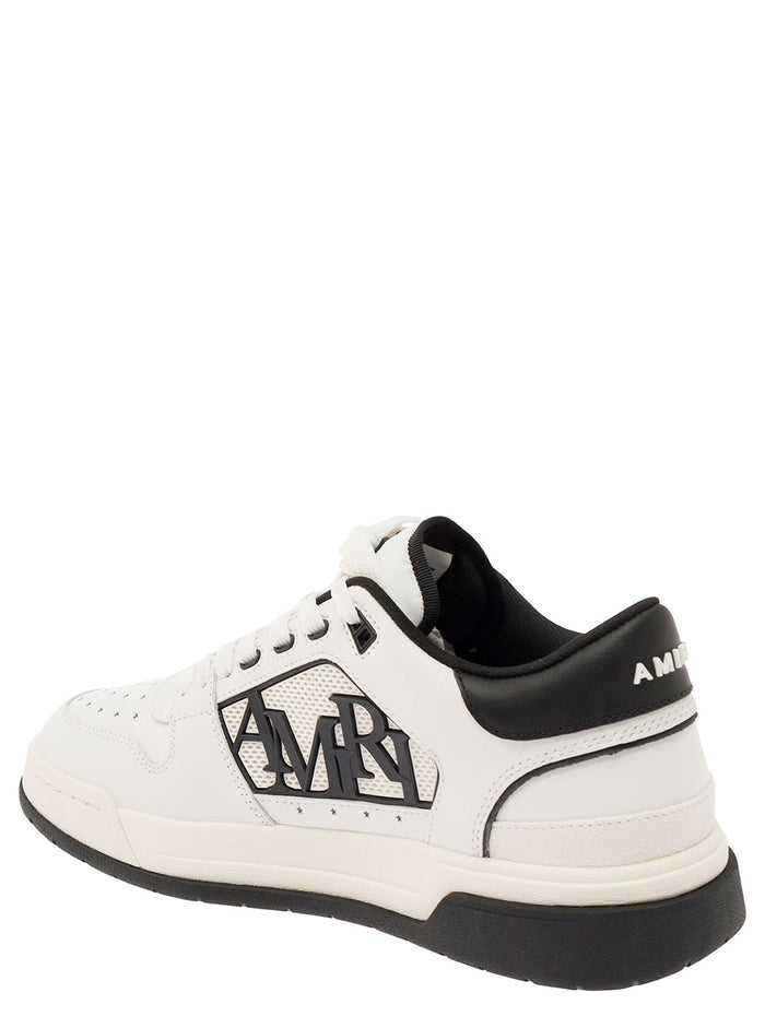White Low Top Sneakers With Contrasting Logo Lettering Cotton Man