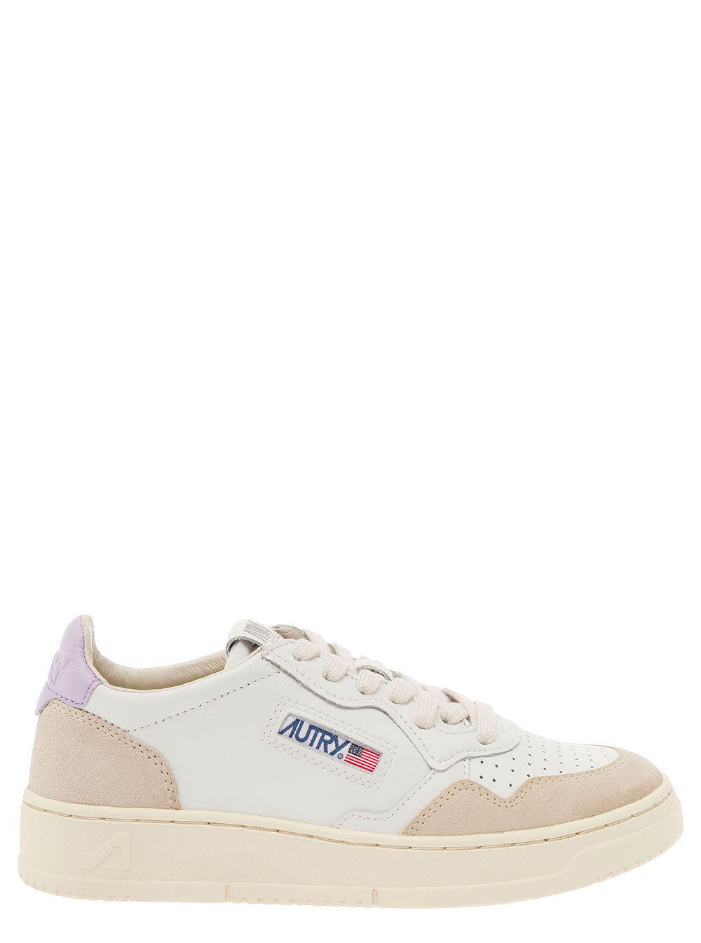 Medalist White Low Top Sneakers With Blue Suede Details Leather Woman Cow Nylon
