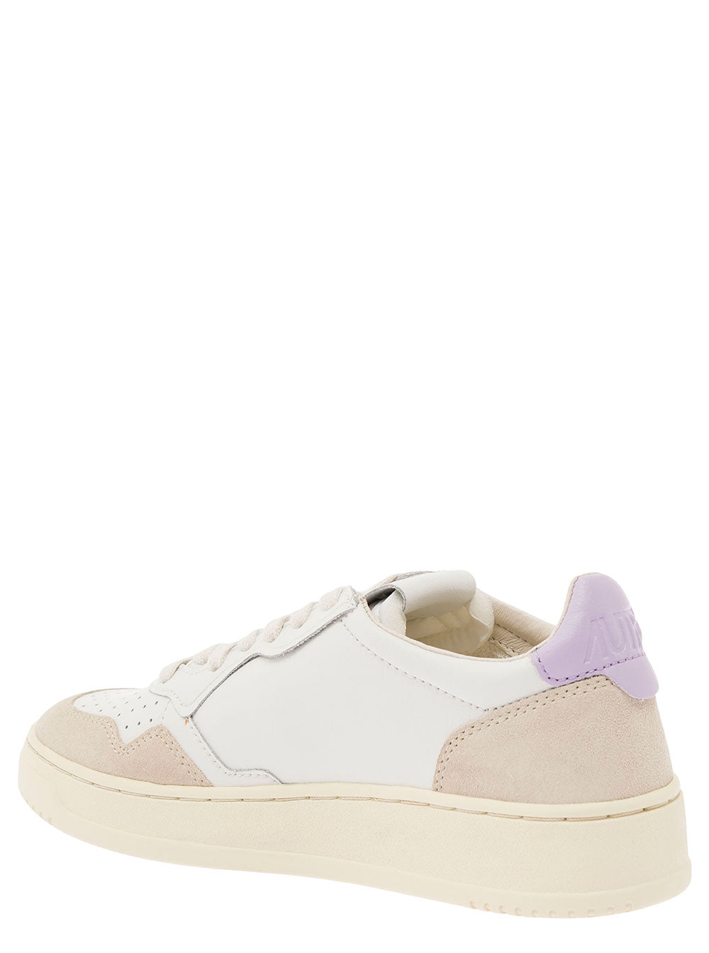 Medalist White Low Top Sneakers With Blue Suede Details Leather Woman Cow Nylon