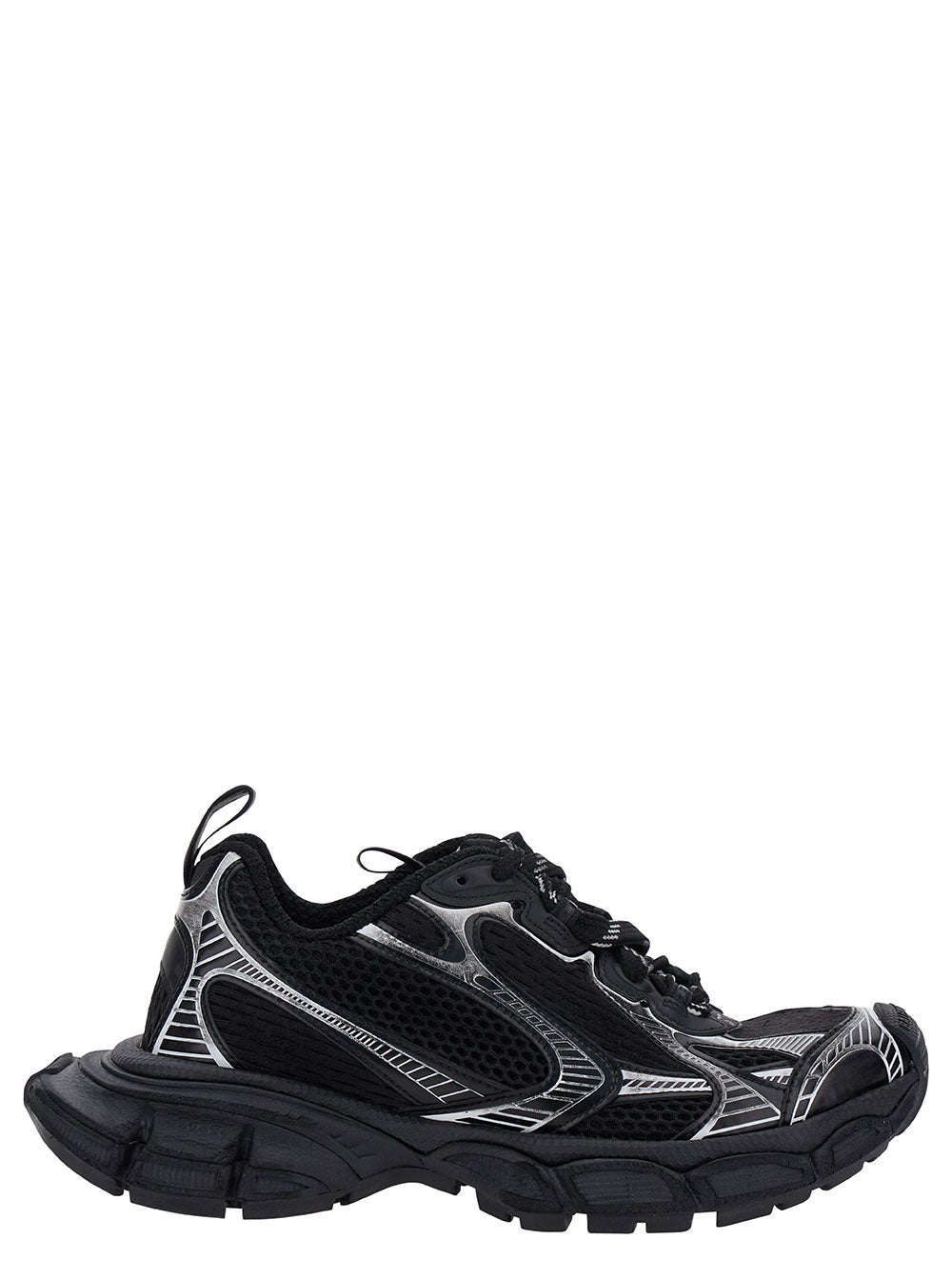 3xl Black Low Top Sneakers With Logo Detail Tech Fabric Woman Polyurethane Polyester