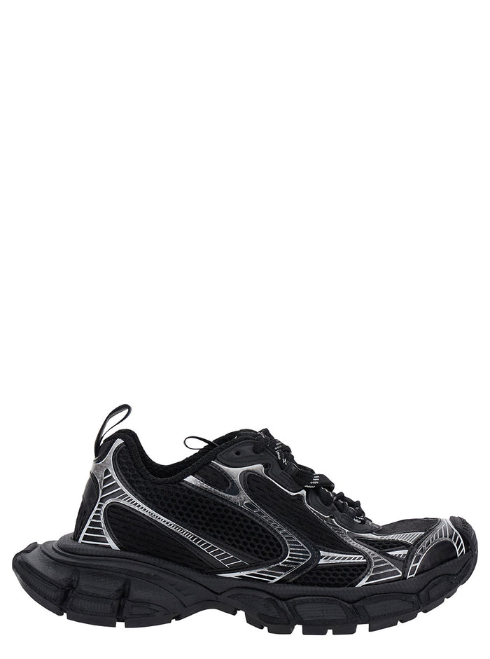 3xl Black Low Top Sneakers With Logo Detail Tech Fabric Woman Polyurethane Polyester