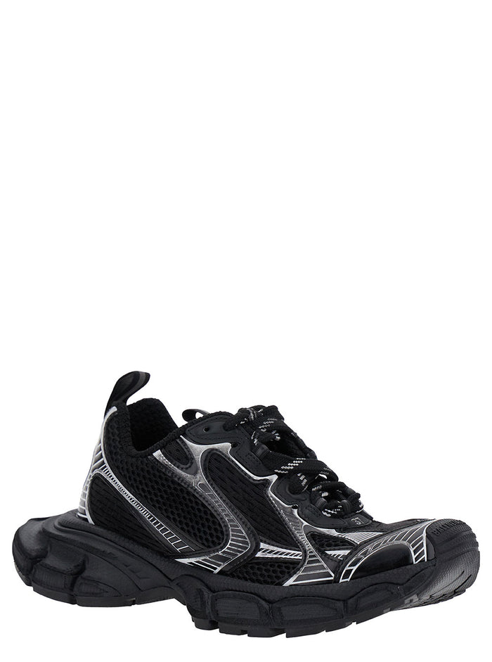 3xl Black Low Top Sneakers With Logo Detail Tech Fabric Woman Polyurethane Polyester