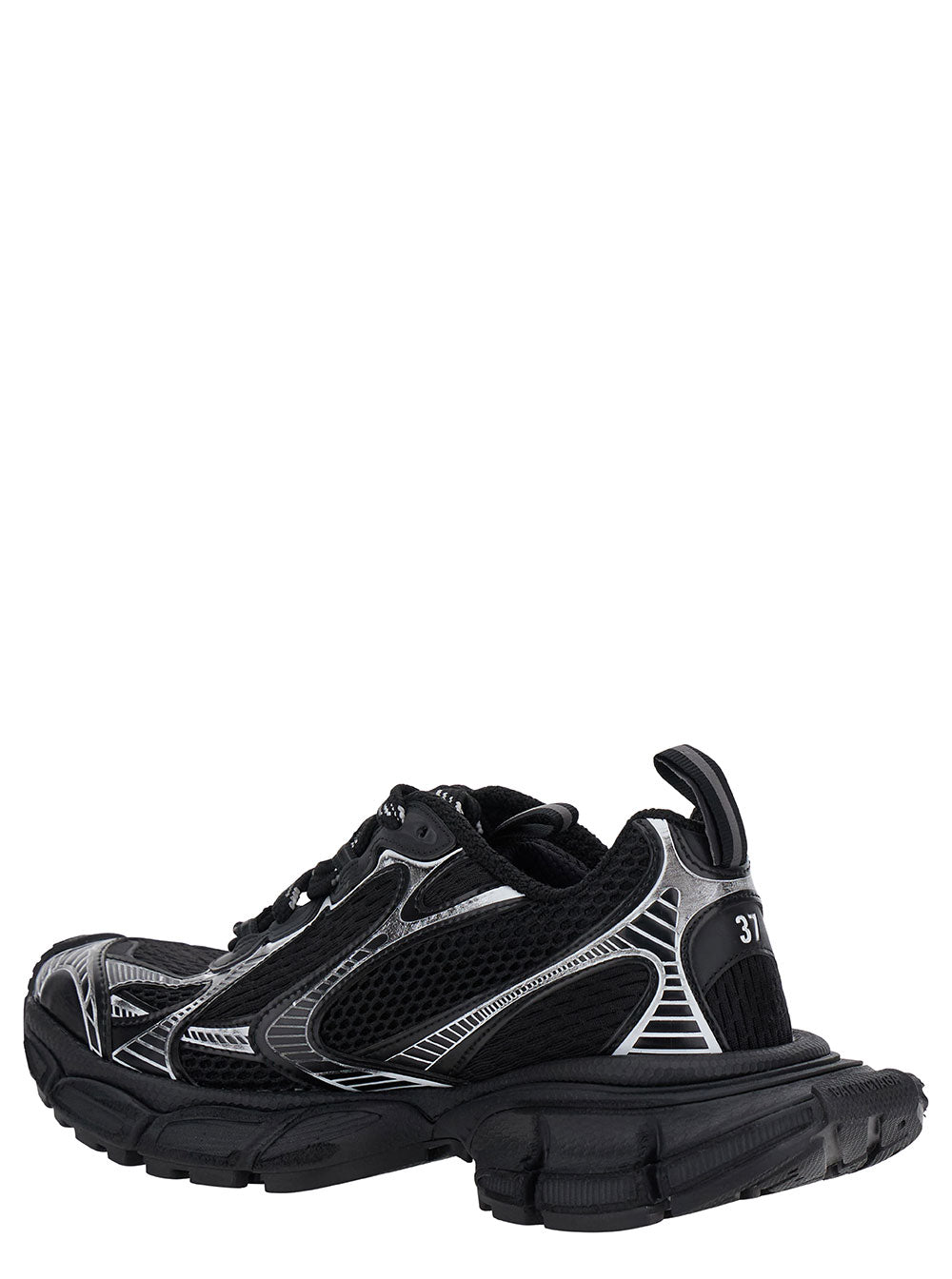 3xl Black Low Top Sneakers With Logo Detail Tech Fabric Woman Polyurethane Polyester