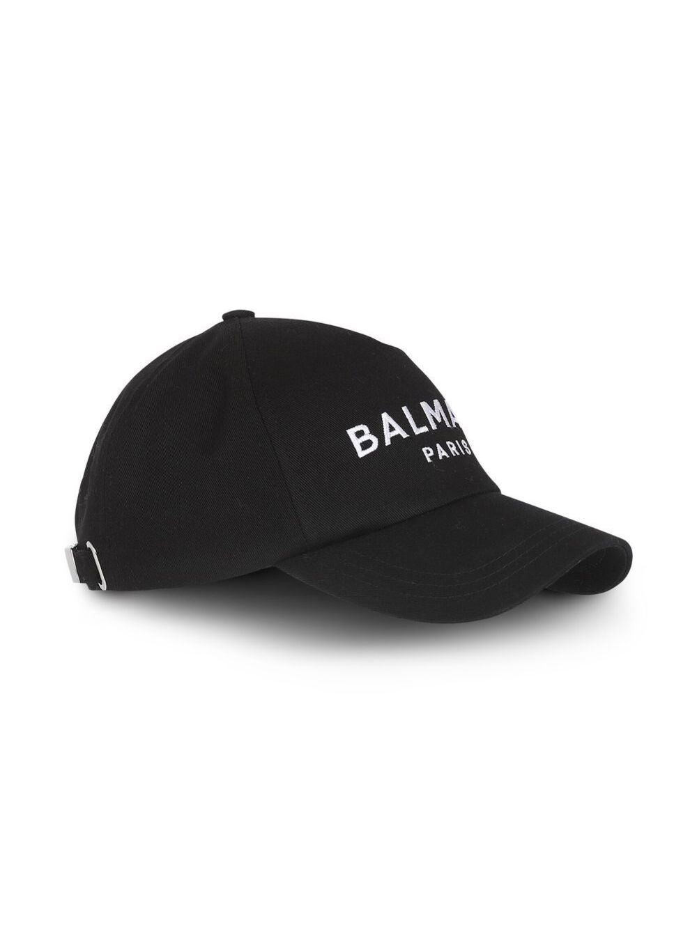 Black Baseball Cap With Contrasting Logo Cotton Woman Hats And Gloves