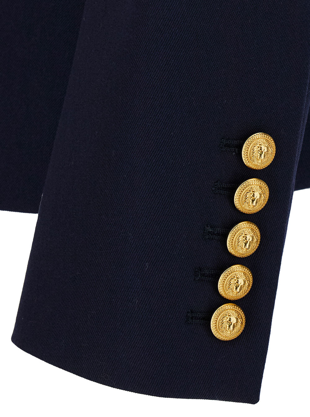 Blue Double-Breasted Jacket With Jewel Buttons Wool Woman Blu Virgin Blazers