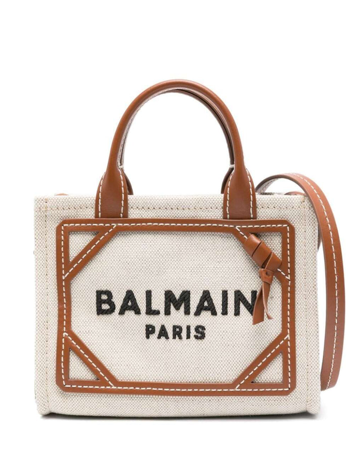 B-Army Beige Handbag With Logo Canvas Woman Cotton Linen Hand Bags
