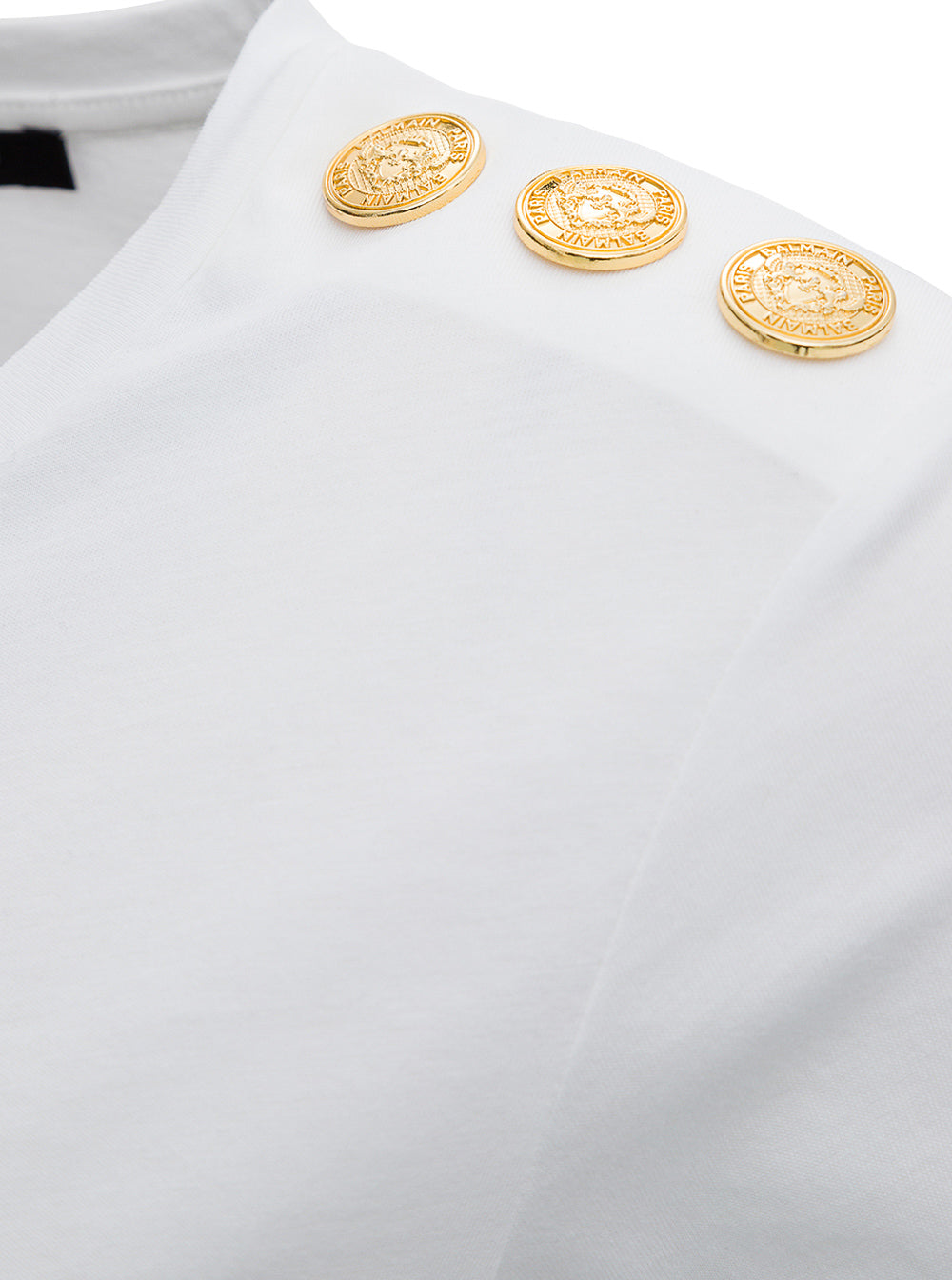 White Organic Cotton T-Shirt With Logo Balmain Woman Tshirts And Polo Shirts