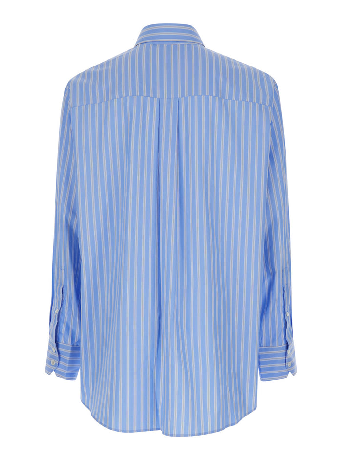 Light Blue Striped Shirt Cotton Man And Blouses