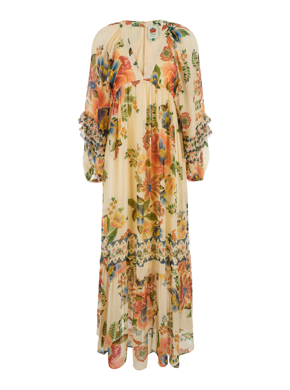 Yellow Maxi Dress With Flared Sleeves Techno Fabric Woman Long