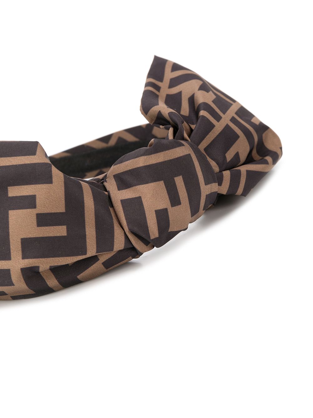 Brown And Black Hairband With All-Over Ff Motif Bow Nylon Girl Polyester Hair Accessories