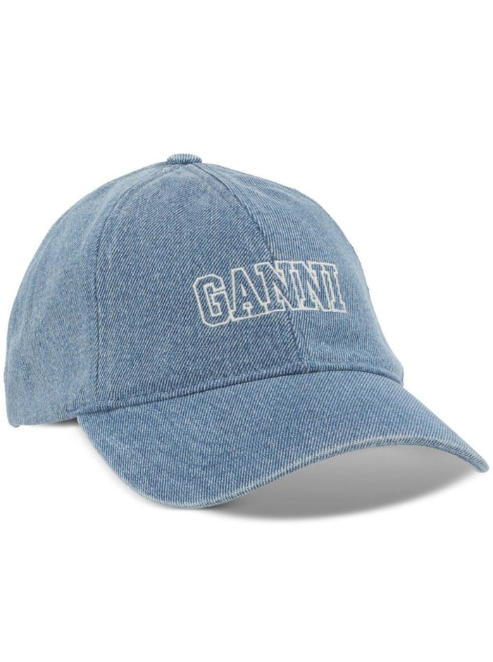 Cap Hat Denim Blu Cotton And Gloves