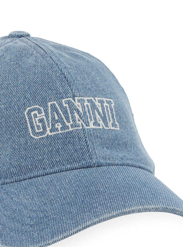 Cap Hat Denim Blu Cotton And Gloves