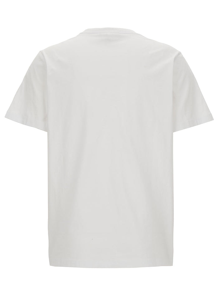 White Crewneck T-Shirt With Lemon Print Cotton Woman Organic Tshirts And Polo Shirts
