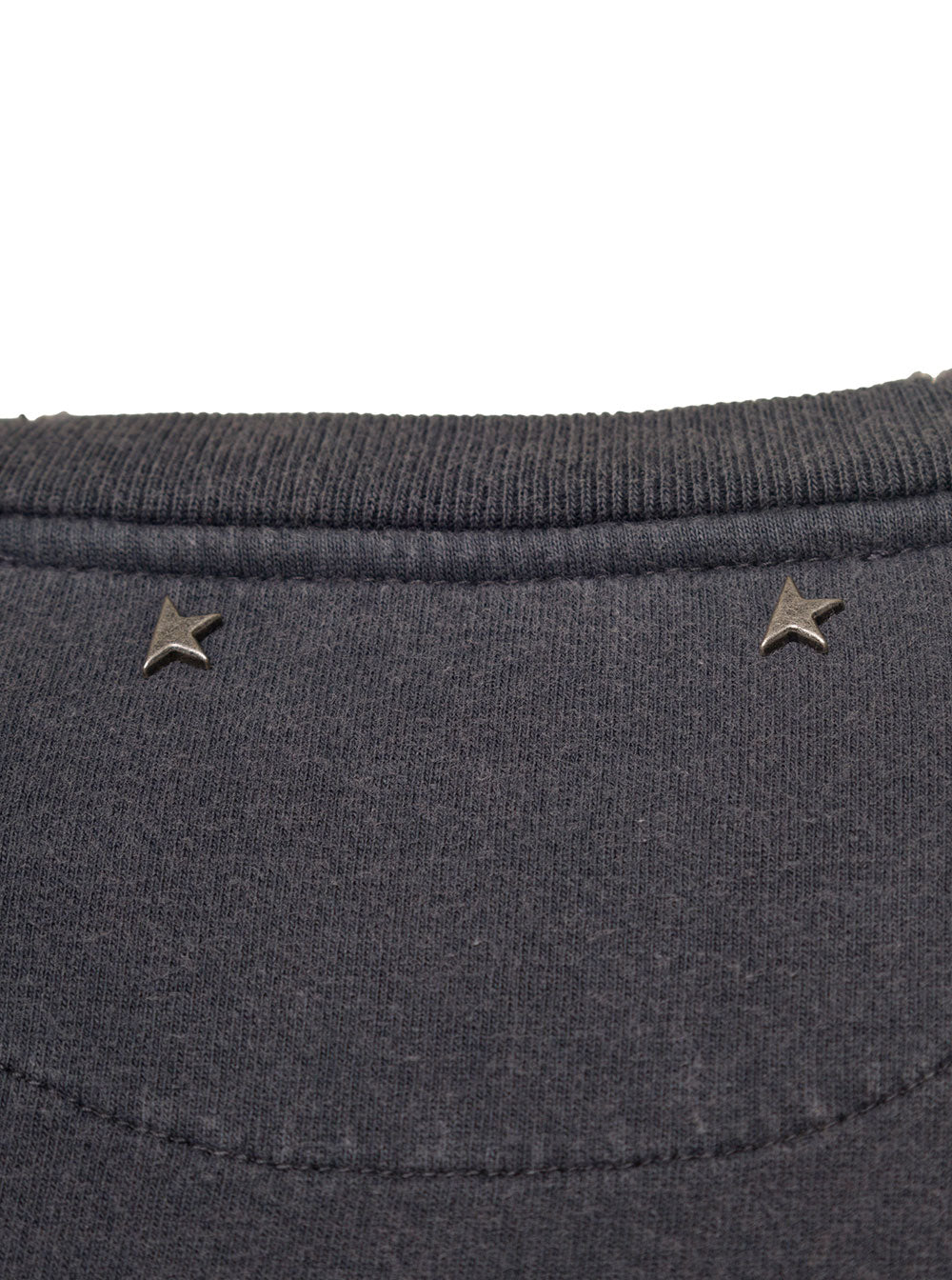 Black Distressed T-Shirt With Logo Man Golden Goose Grey Cotton Tshirts And Polo Shirts