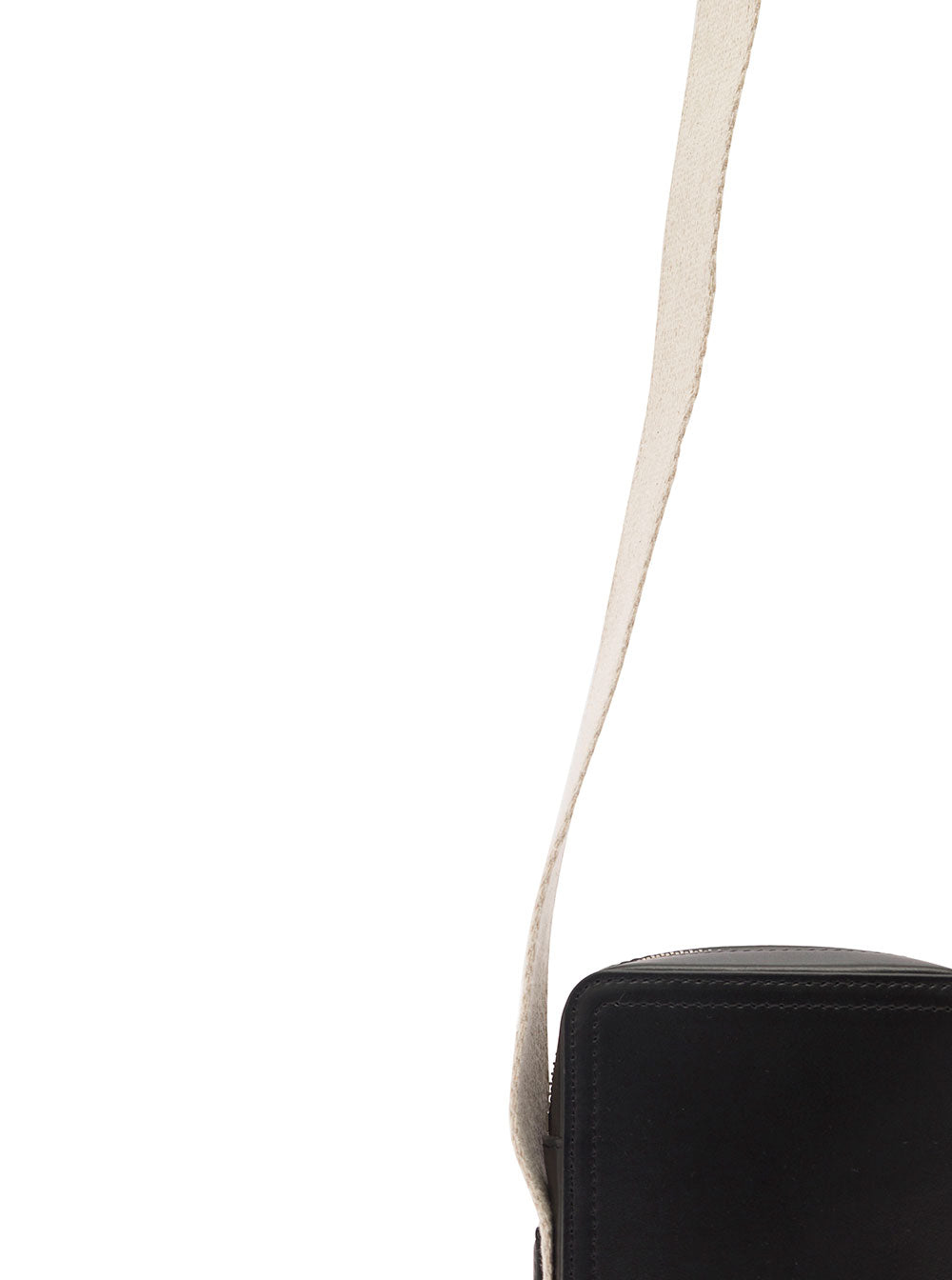 La Cuerda Vertical Black Shoulder Bag With Front Logo Smooth Leather Man Cow Crossbody