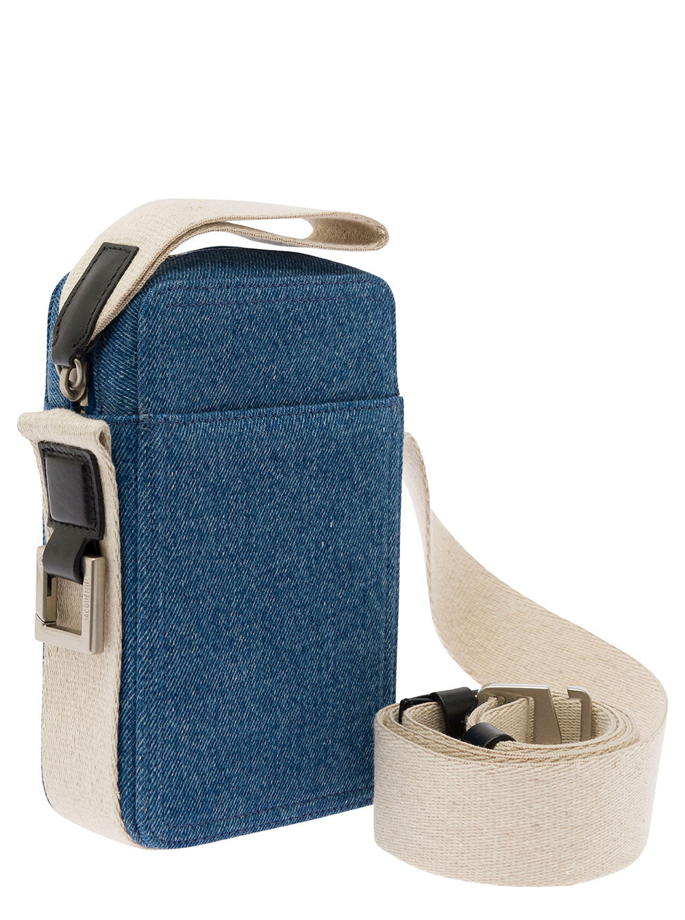 La Cuerda Vertical Blue Shoulder Bag With Front Logo Leather Man Blu Cow Crossbody