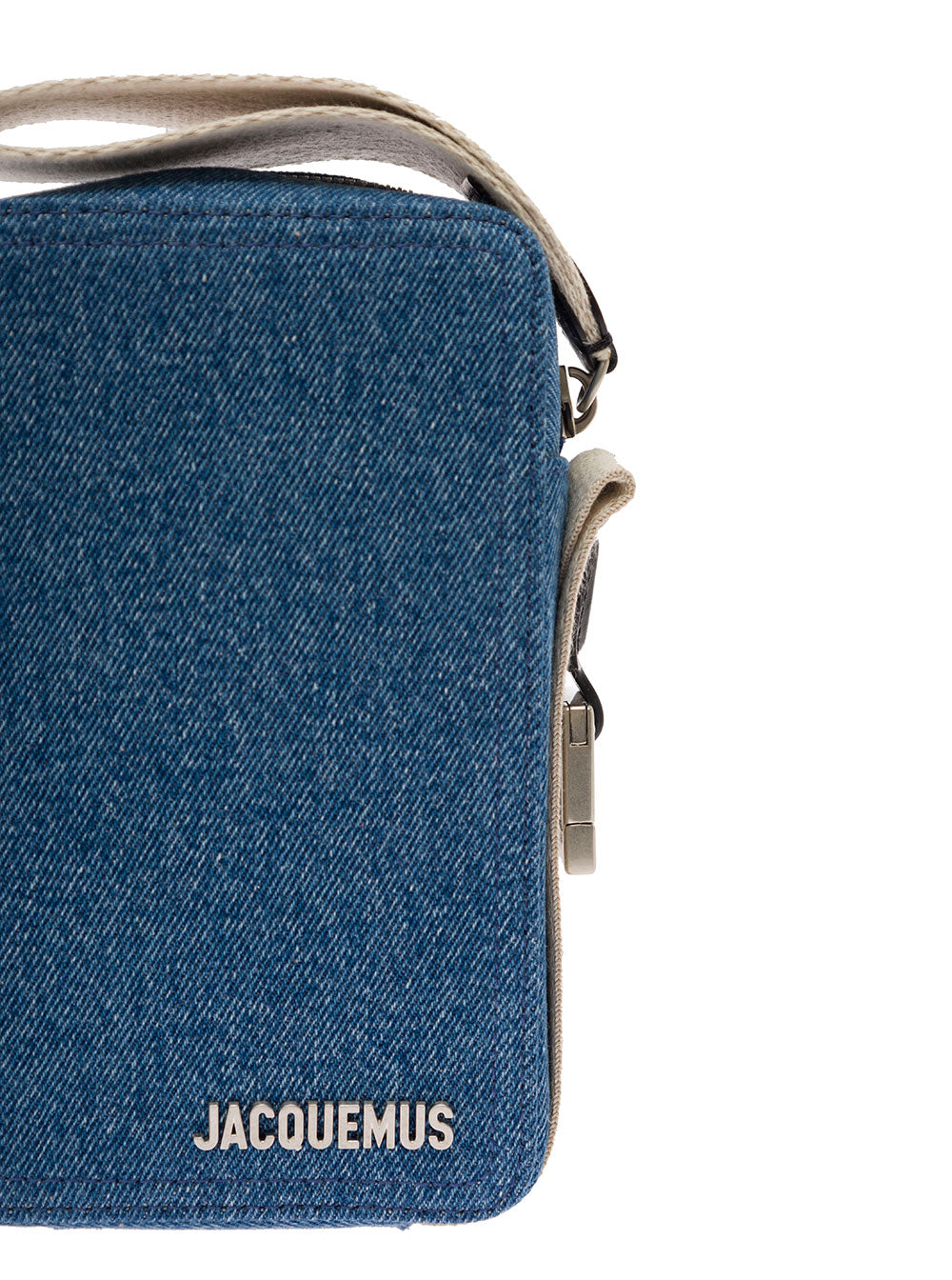 La Cuerda Vertical Blue Shoulder Bag With Front Logo Leather Man Blu Cow Crossbody