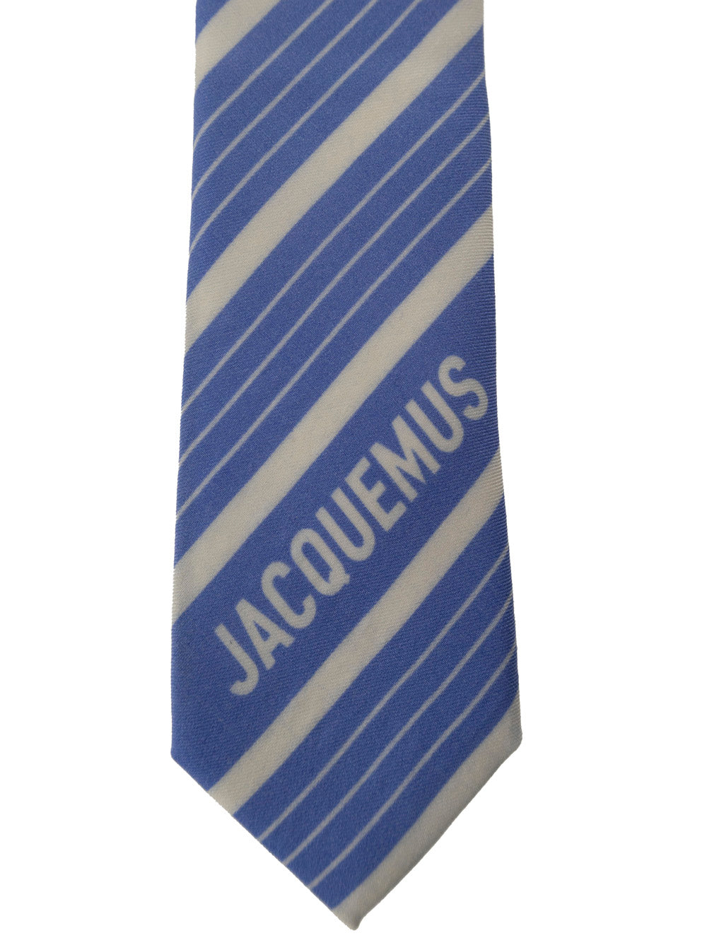 La Cravate Light Blue Striped Tie With Logo Silk And Wool Man Blu Virgin Polyamide Papillon Ties