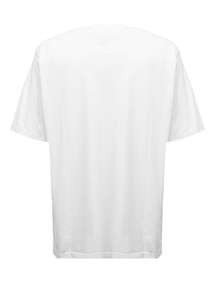 White Cotton T-Shirt With Embroidered Crest Logo Kenzo Man Tshirts And Polo Shirts
