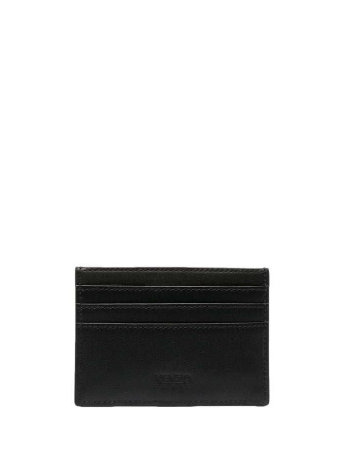 Black Cardholder With Logo Print Leather Man Cow Products