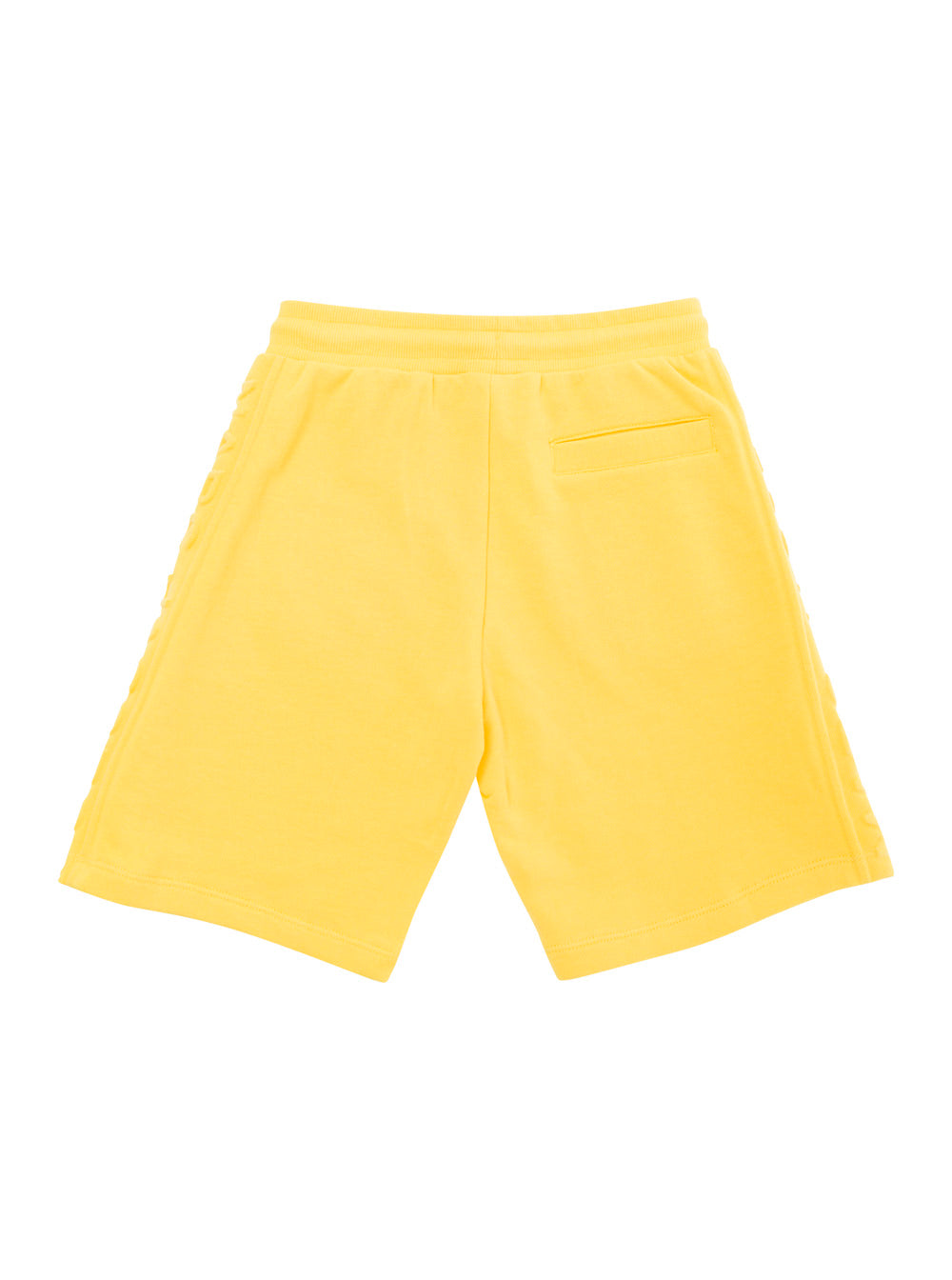 Yellow Bermuda Shorts With Tonal Embroidery Cotton Boy And