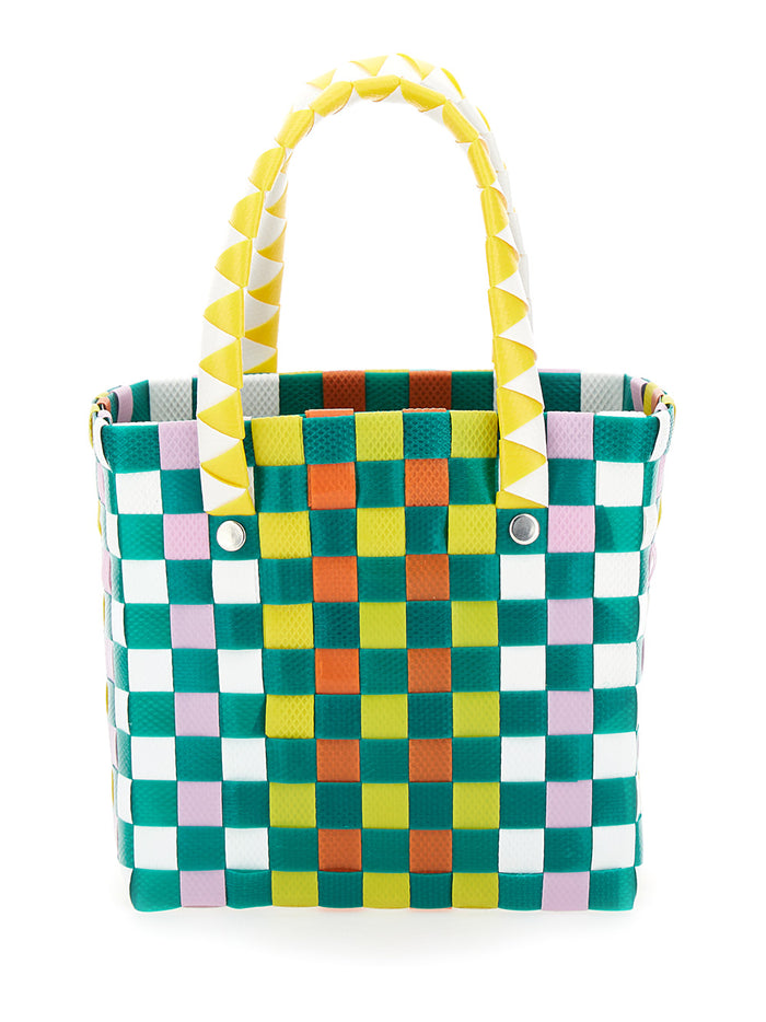 Basket Multicolor Bag With Logo Plaque And Intreccio-Motif Woven Material Girl Polypropylene Hand