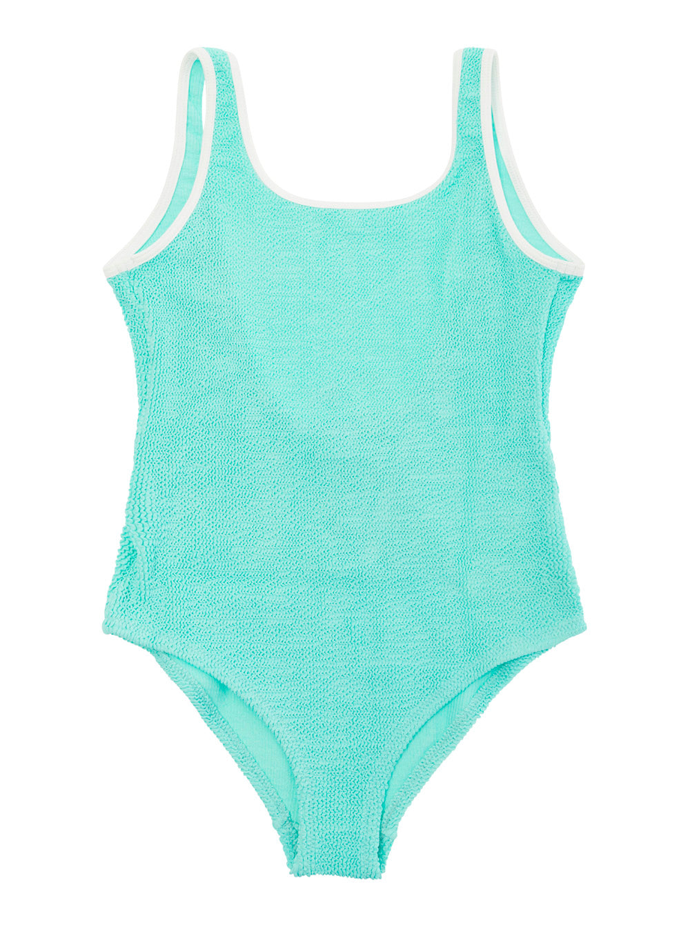 Cara Light Blue One-Piece Backless Swimsuit Stretch Fabric Girl Polyamide Elastane Beachwear
