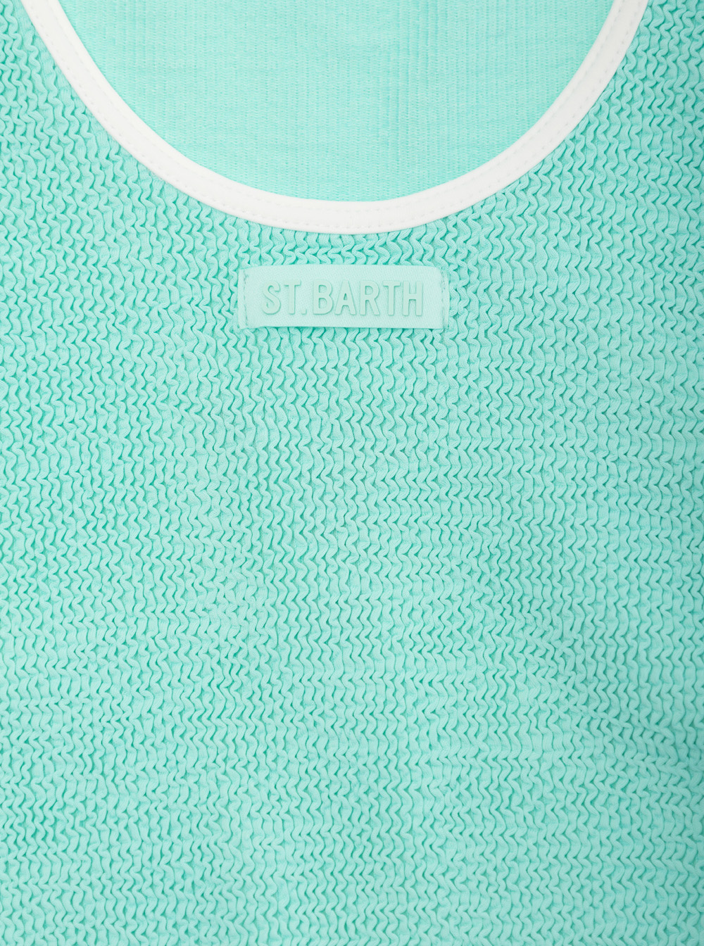 Cara Light Blue One-Piece Backless Swimsuit Stretch Fabric Girl Polyamide Elastane Beachwear