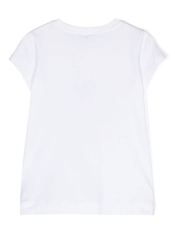 White T-Shirt With Starfish Print Stretch Cotton Girl Elastan Tshirts And Polo Shirts