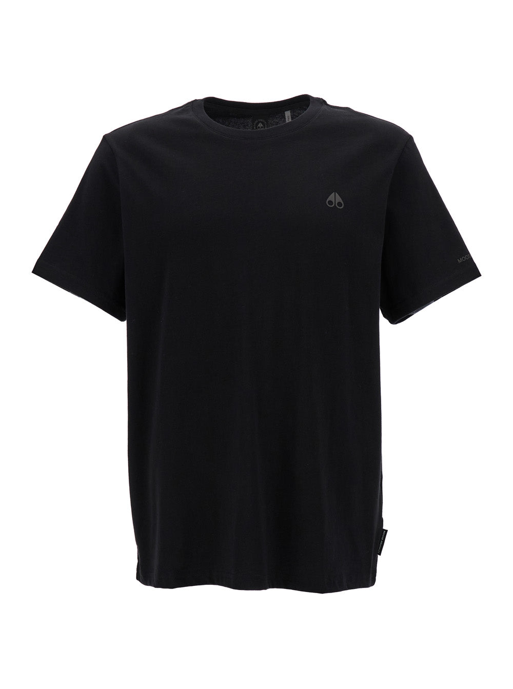 Black Crewneck T-Shirt With Printed Logo Cotton Man Tshirts And Polo Shirts