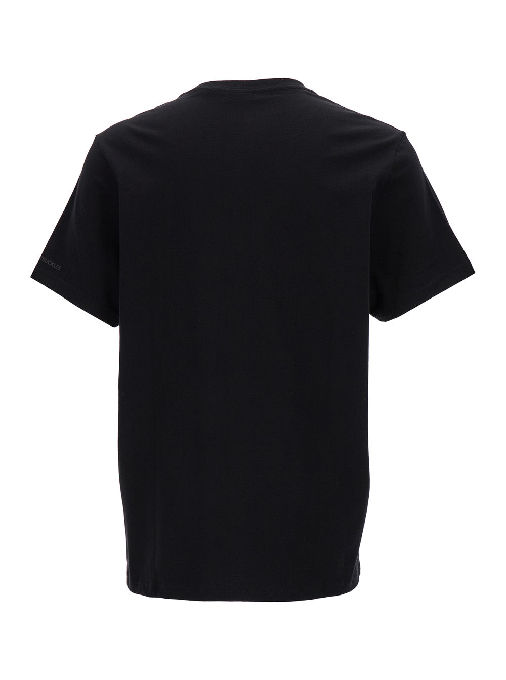 Black Crewneck T-Shirt With Printed Logo Cotton Man Tshirts And Polo Shirts