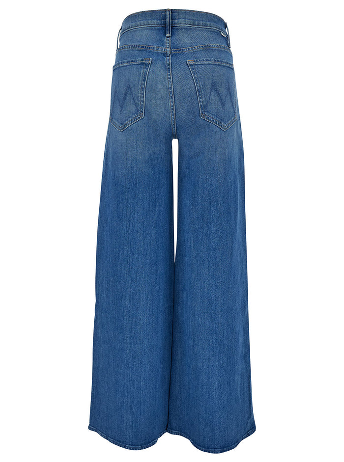 The Undercover Light Blue Wide Jeans With Branded Button Cotton Denim Man Blu Elastan