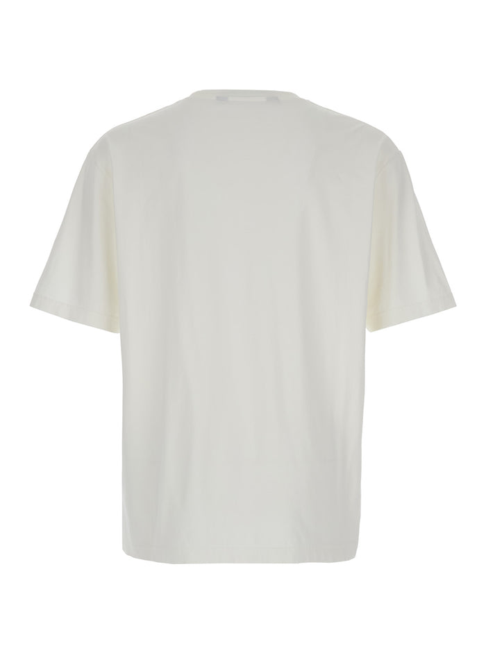White T-Shirt With Frontal Logo Cotton Man Tshirts And Polo Shirts