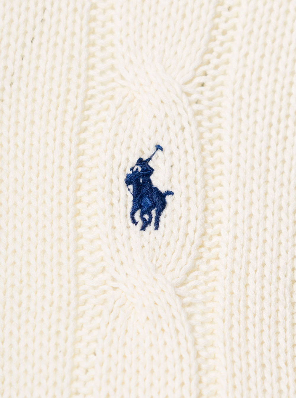 Juliana White Cable Knit Pullover With Contrasting Embroidered Logo Cotton Woman Jersey