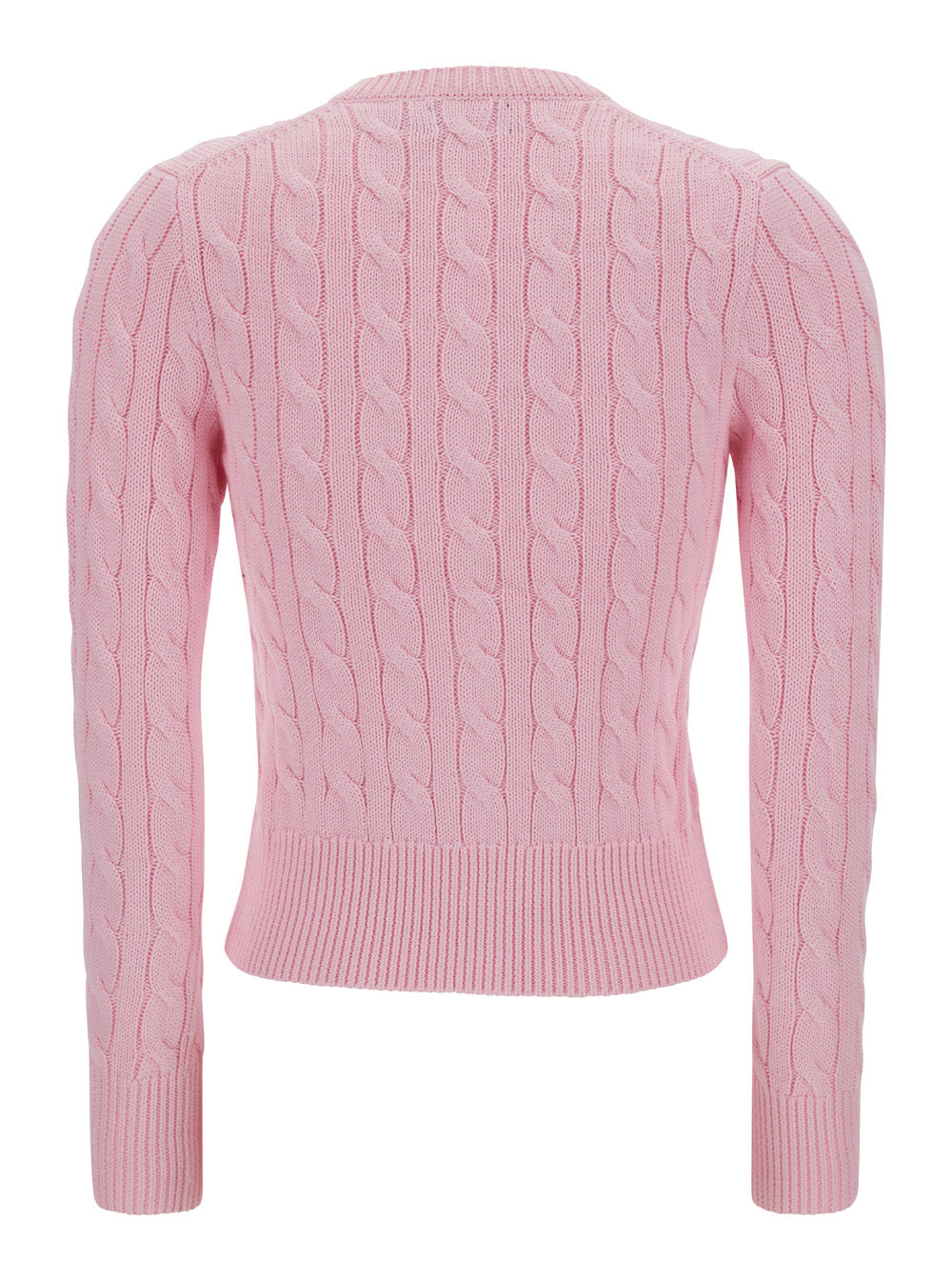 Pink Polo Pony Round Neck Cardigan Cotton Woman Jersey