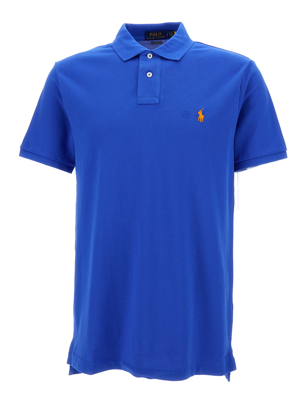 Blue Polo Shirt With Logo Embroidery Cotton Piquet Man Blu Tshirts And