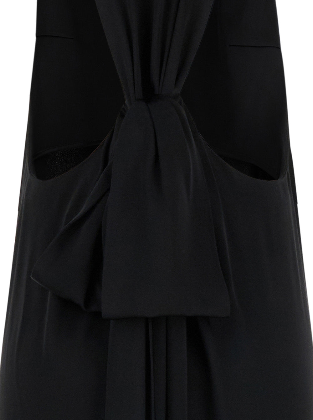 Black Back-Tie Dress Satin Crepe Woman Long