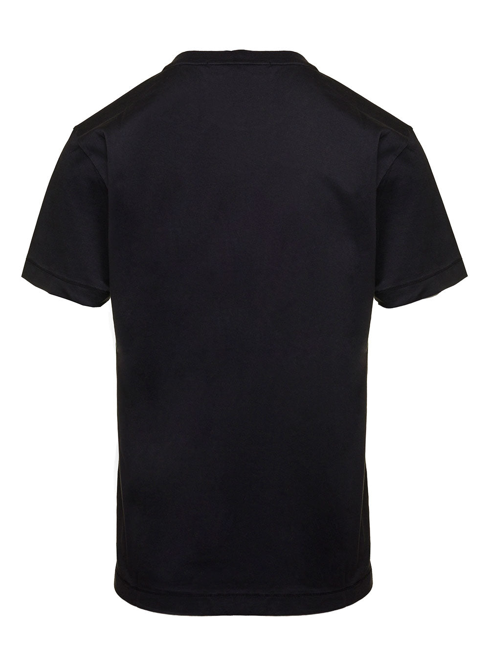 Black Short-Sleeved T-Shirt With Logo Patch On The Chest Cotton Man Tshirts And Polo Shirts