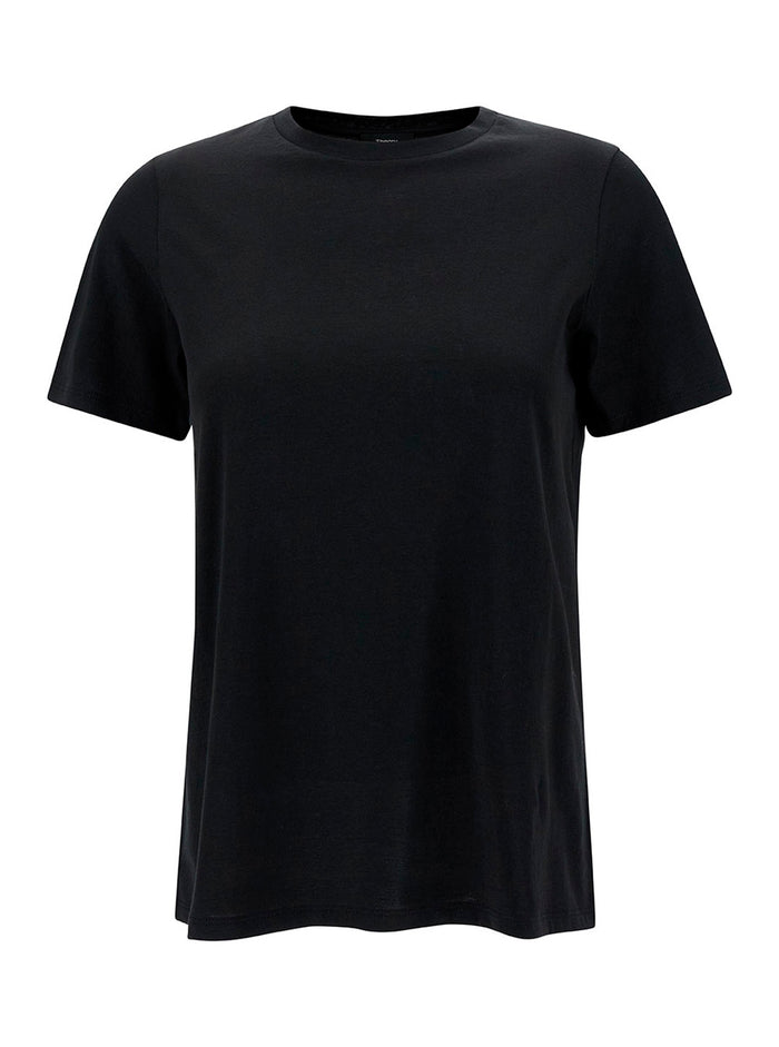 Black Crewneck T-Shirt Cotton Woman Pima Tshirts And Polo Shirts