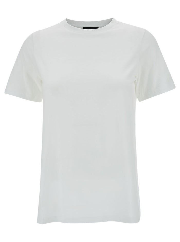 White Crewneck T-Shirt Cotton Woman Pima Tshirts And Polo Shirts
