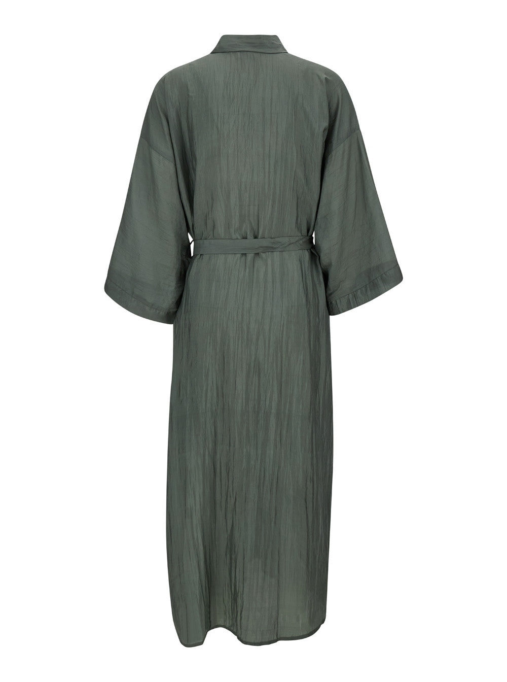 Bata Green Kimono With Matching Belt Silk Woman Beachwear