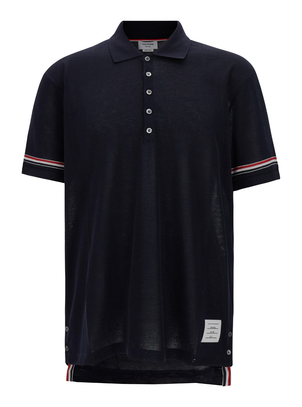 Blue Short Sleeve And Front Buttoning Polo Cotton Man Blu Tshirts Shirts