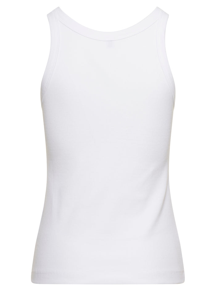 Espera U Neck Rib Tank Top Stretch Cotton Woman Toteme White Organic Elastane